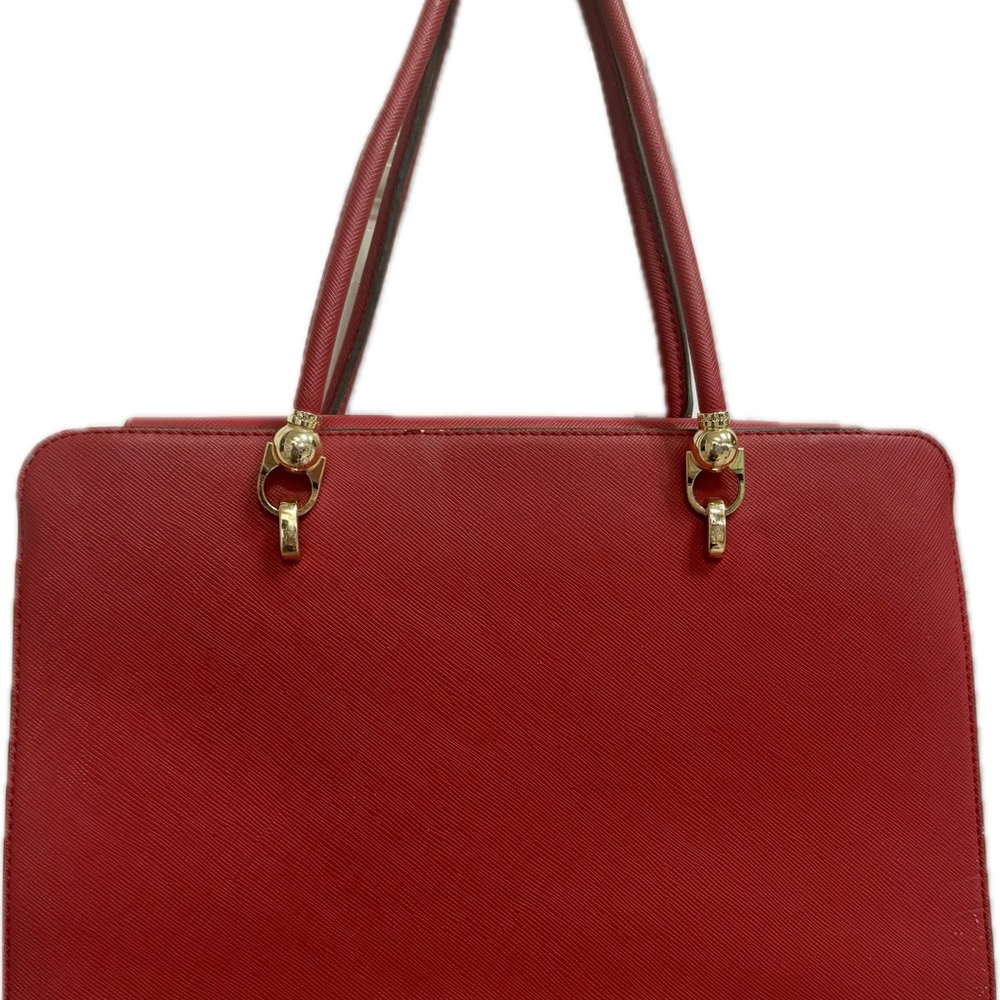 London Fog Red Tote Sophisticated Structured Design